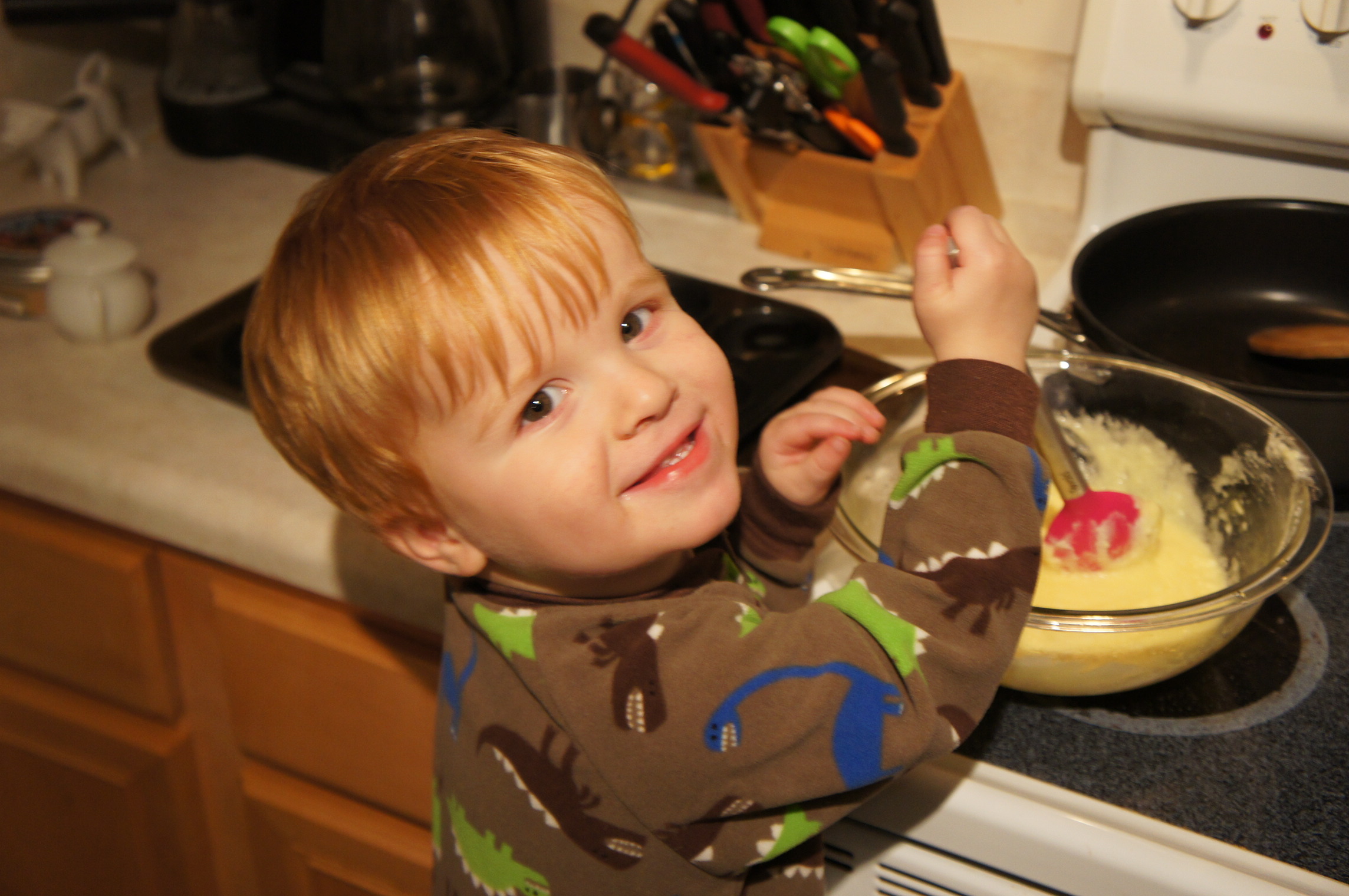 making banana bread