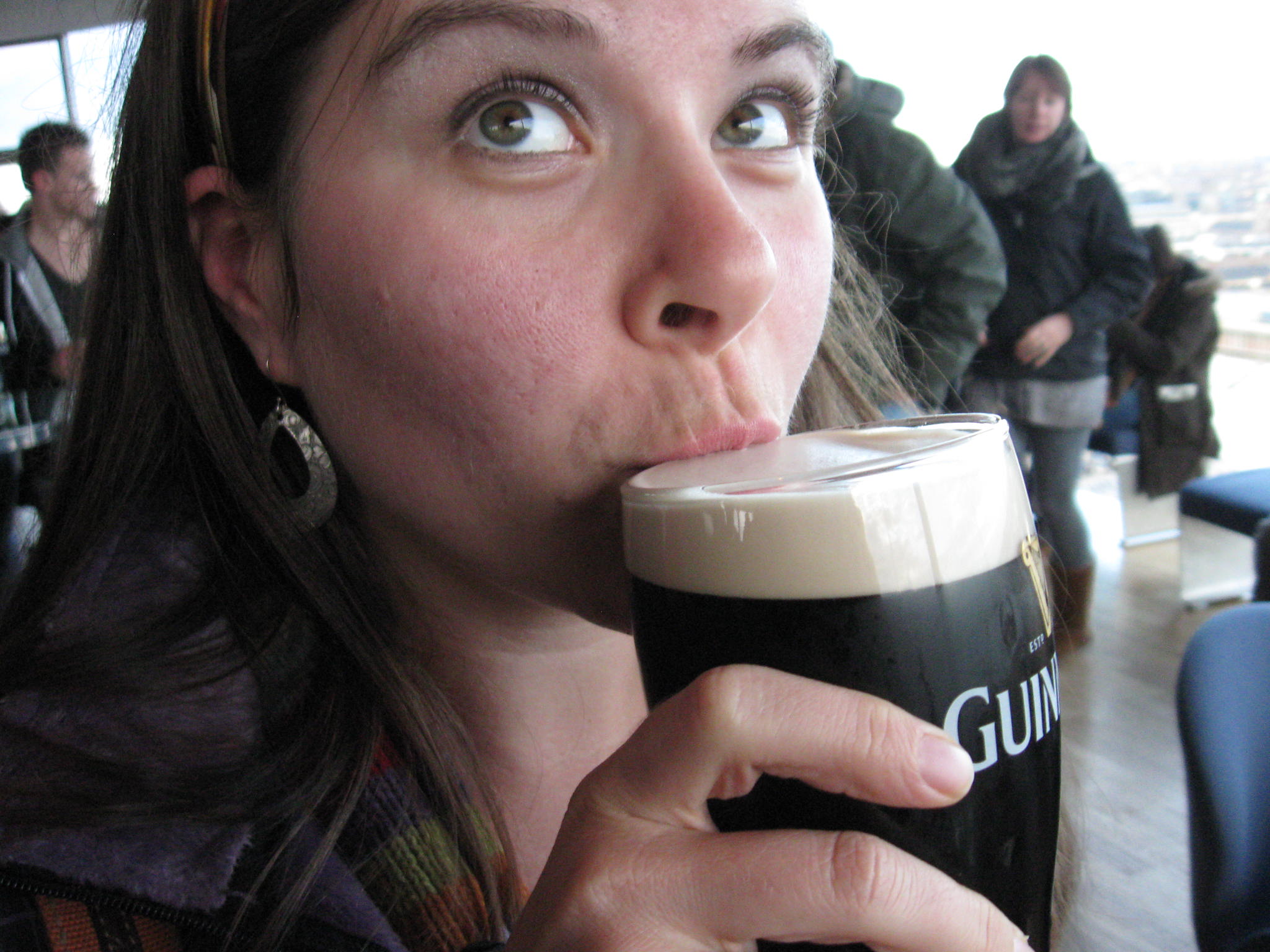 sipping my two sips of Guinness at the Sky Bar
